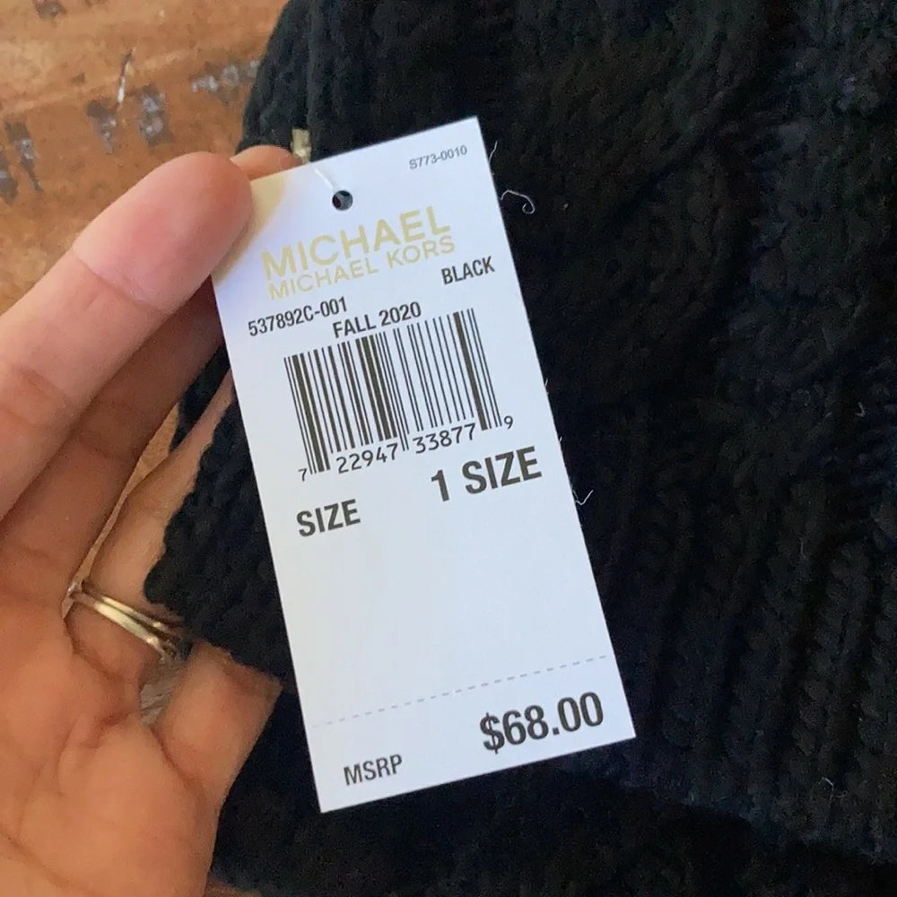 NWT Michael Kors Cable Knit Muffler Scarf in Black One Size - Picture 6 of 8